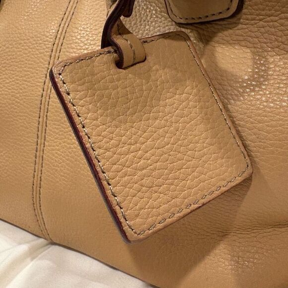 Tignanello Camel Tan Pebbled Leather Satchel Handbag Purse ECU - Picture 3 of 12